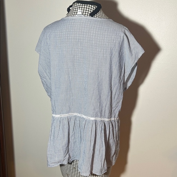 Sonoma Blue and White Embroidered Blouse - Picture 3 of 4